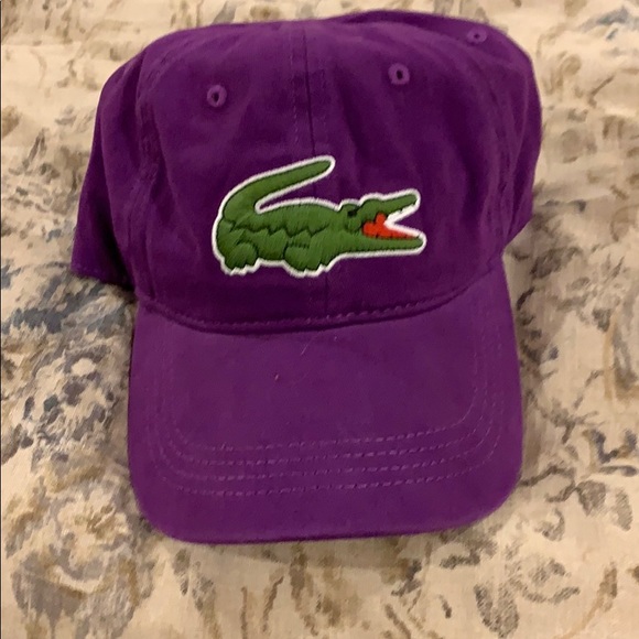purple lacoste hat